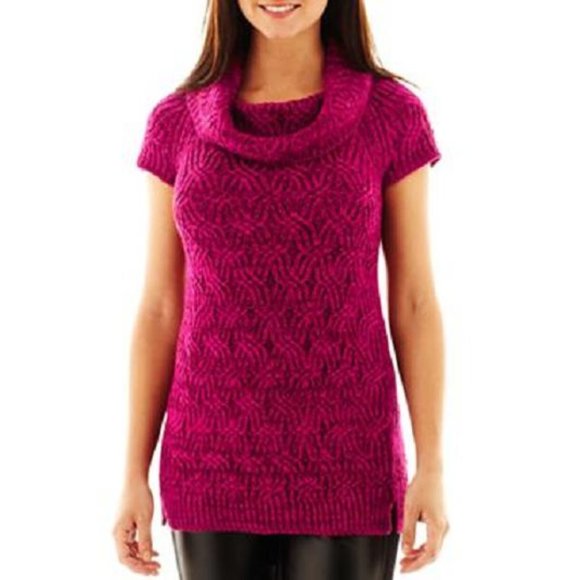Worthington Rose Cowl Neck Tunic Sweater - Size Small - Picture 1 of 10